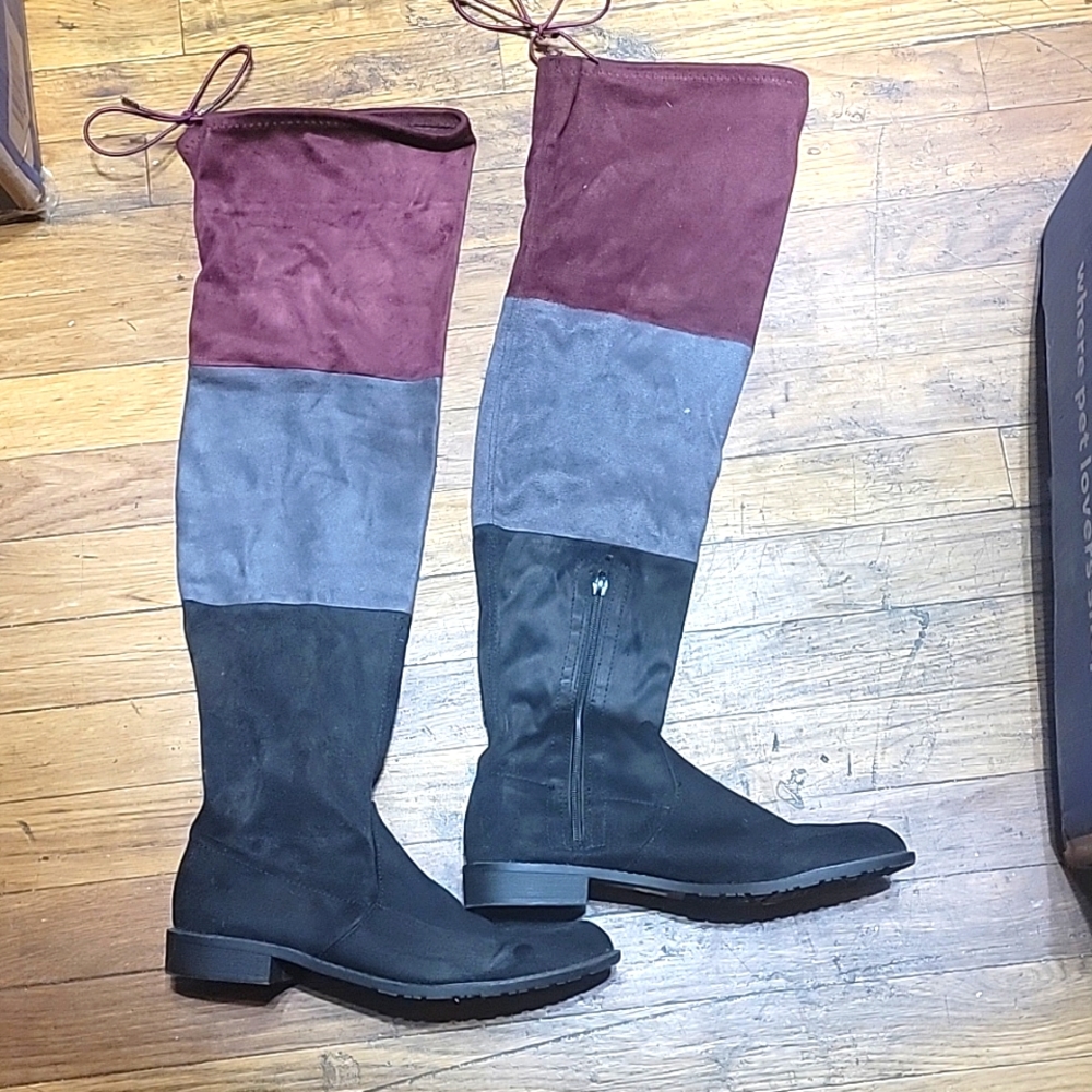 VOKI long boots size 9 color black, gray 🍷 wine good condition high boot
